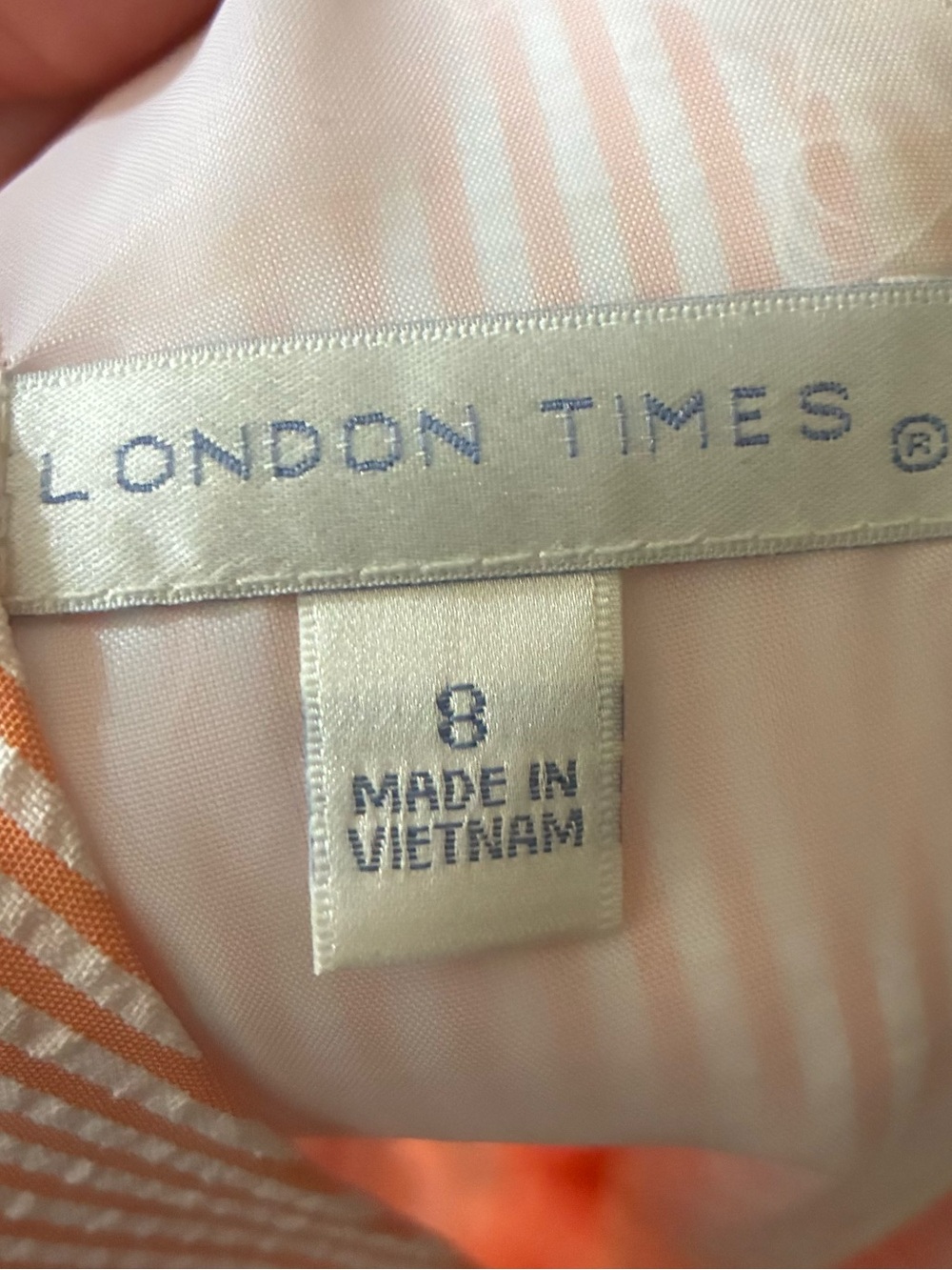 LONDON TIMES STRIPED DRESS, SIZE 8 - Picture 5 of 6